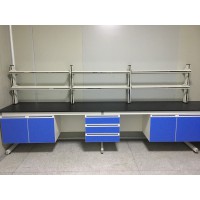 黑臺面湖藍(lán)柜配色+鋼木實(shí)驗(yàn)桌+實(shí)驗(yàn)室家具生產(chǎn)廠家